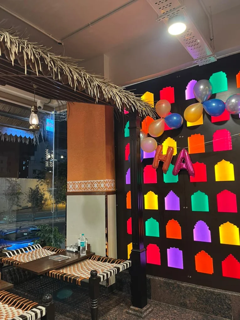 Khatiya Seating — Traditional Indian cot dining at Dhaba Square